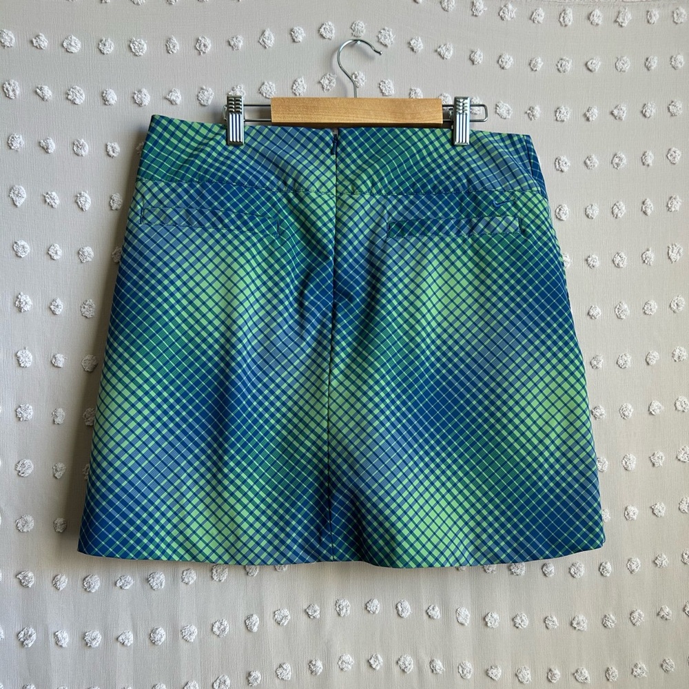 Nike Women’s Dri-Fit Golf Skort Plaid‎ Sz 10 Green Blue - Picture 2 of 6